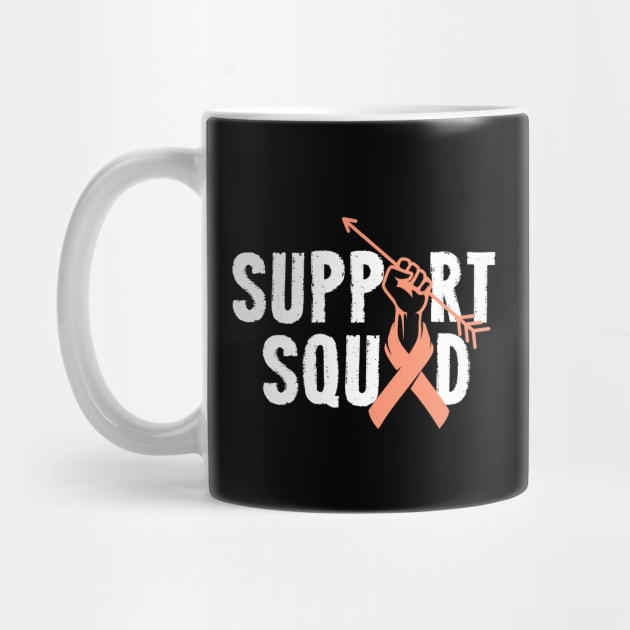 Support Squad Uterine Cancer Awareness Endometrial peach Ribbon by ArtedPool